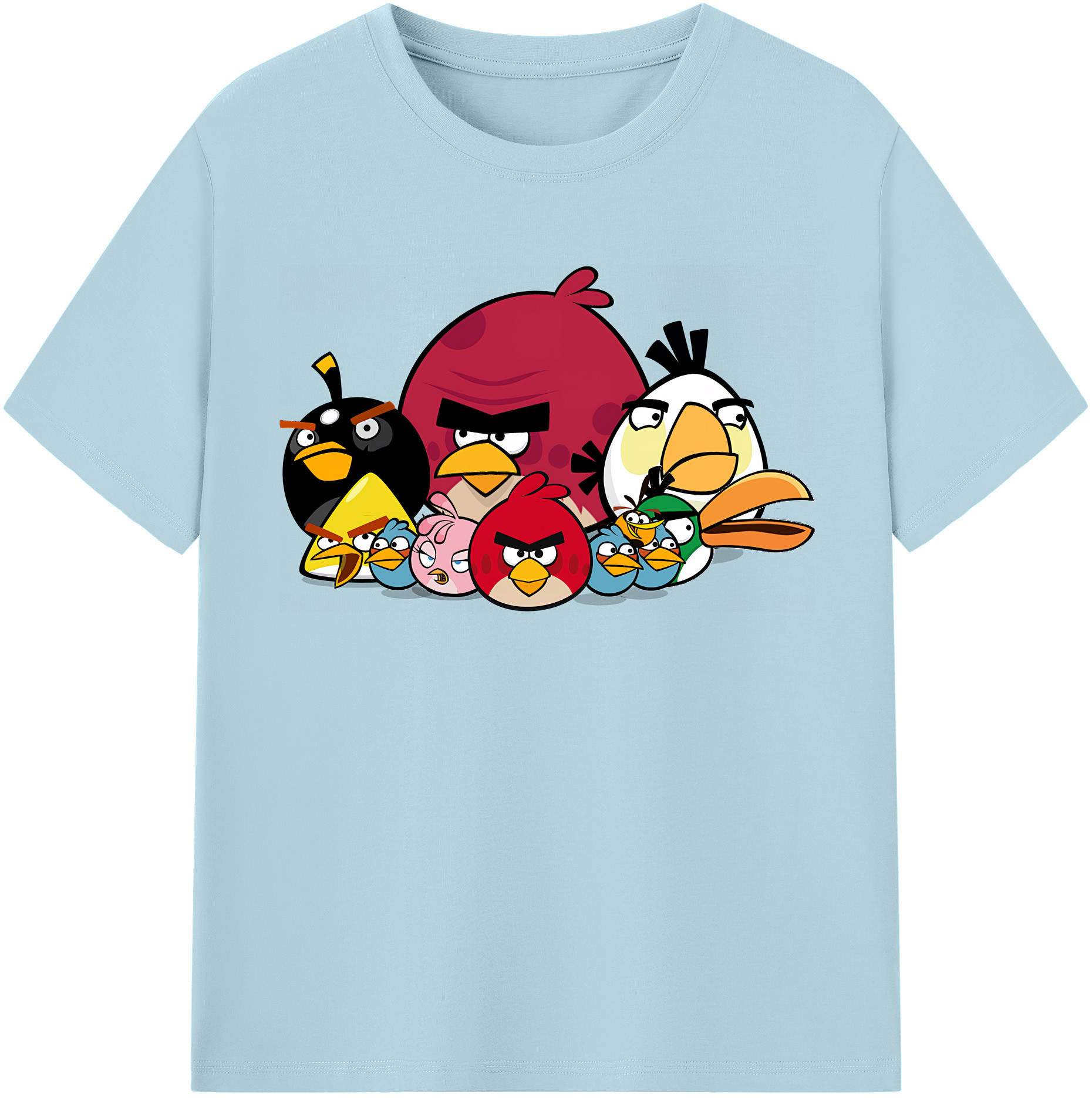 （画像用） Angry Birds アングリーバード 綿100％半袖Tシャツ（フロントプリント）